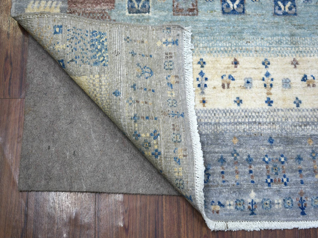 4'0" x 5'9" New Hand Knotted Grey Wool Rectangle Oriental Rug - MOA10270699
