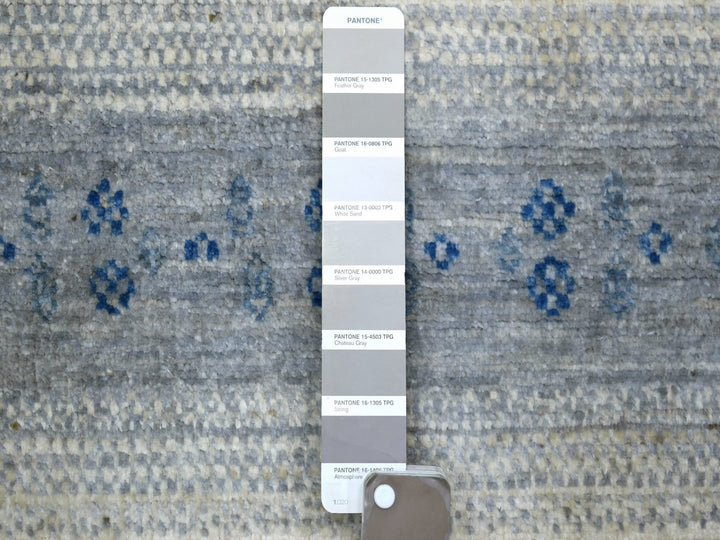 4'0" x 5'9" New Hand Knotted Grey Wool Rectangle Oriental Rug - MOA10270699