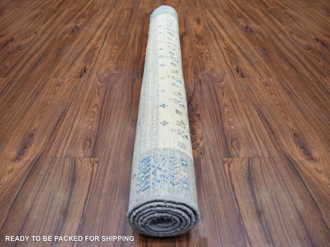 4'0" x 5'9" New Hand Knotted Grey Wool Rectangle Oriental Rug - MOA10270699