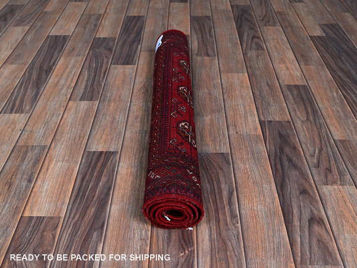 2'9" x 4'1" New Hand Knotted Red Wool Rectangle Oriental Rug - MOA102706