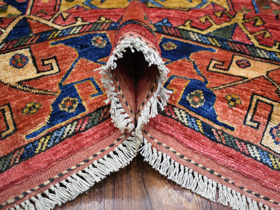 8'8" x 11'7" New Hand Knotted Red Wool Rectangle Oriental Rug - MOA10270709