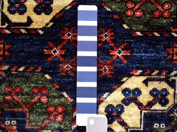 4'0" x 5'9" New Hand Knotted Blue Wool Rectangle Oriental Rug - MOA10270720