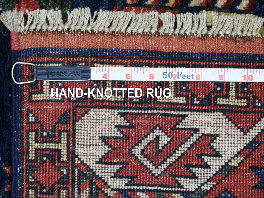 4'0" x 5'9" New Hand Knotted Blue Wool Rectangle Oriental Rug - MOA10270720