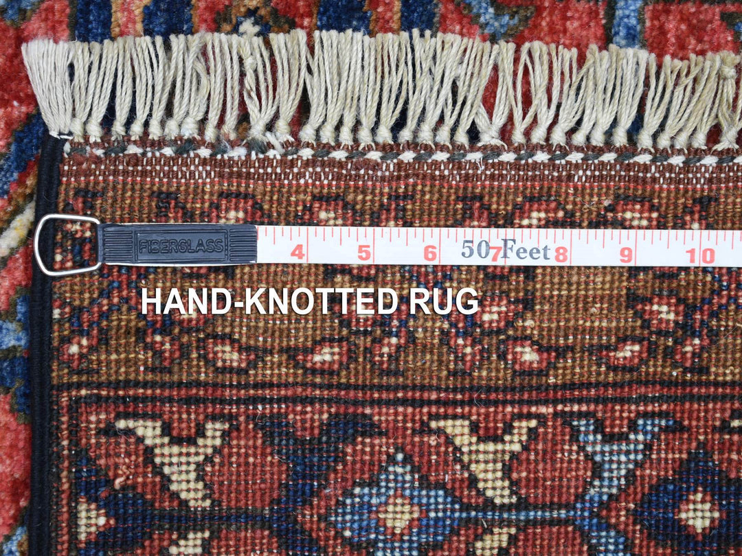 4'1" x 5'9" New Hand Knotted Red Wool Rectangle Oriental Rug - MOA10270725