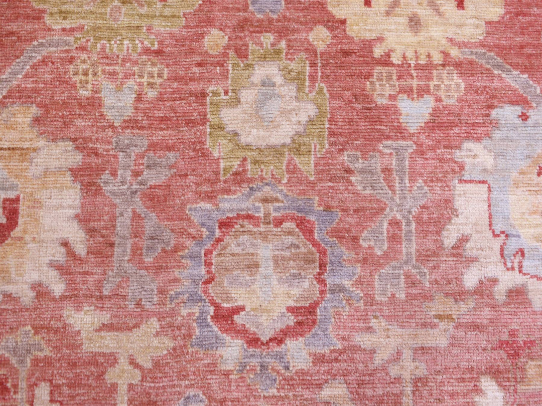 12'0" x 16'0" New Hand Knotted Red Wool Rectangle Oriental Rug - MOA10270751