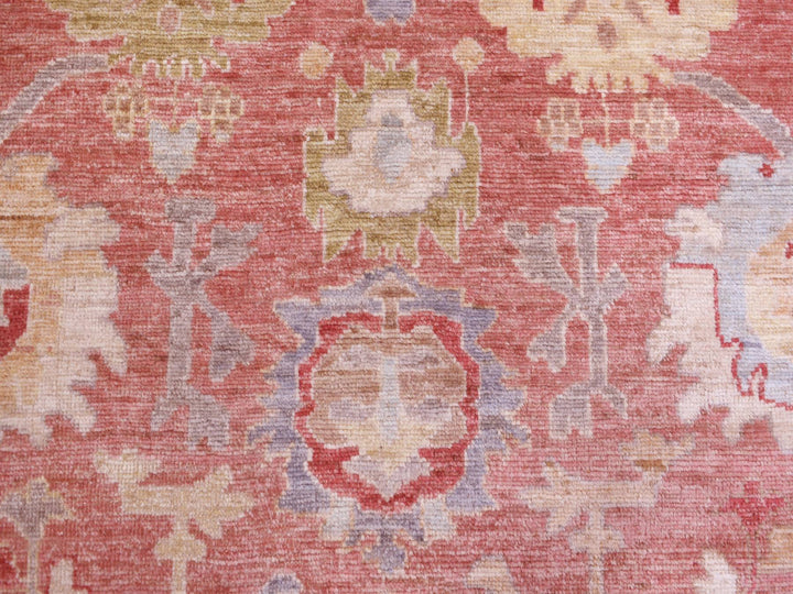 12'0" x 16'0" New Hand Knotted Red Wool Rectangle Oriental Rug - MOA10270751