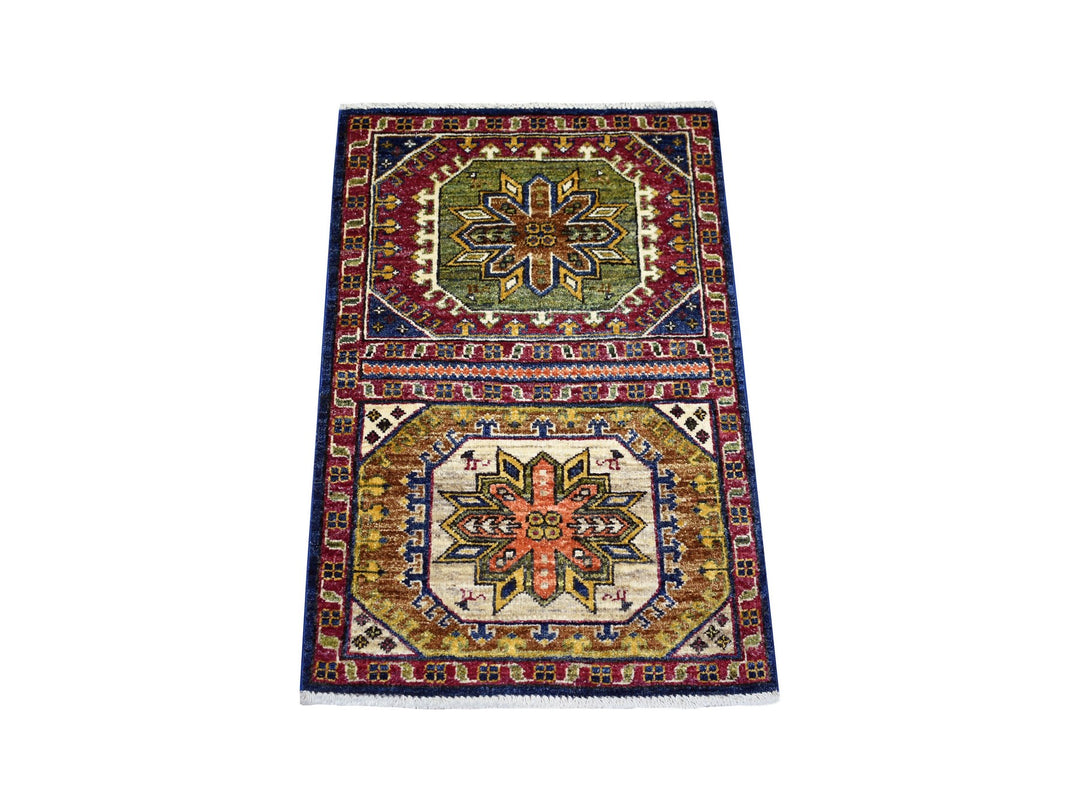 2'0" x 3'0" New Hand Knotted Blue Wool Rectangle Oriental Rug - MOA10270762