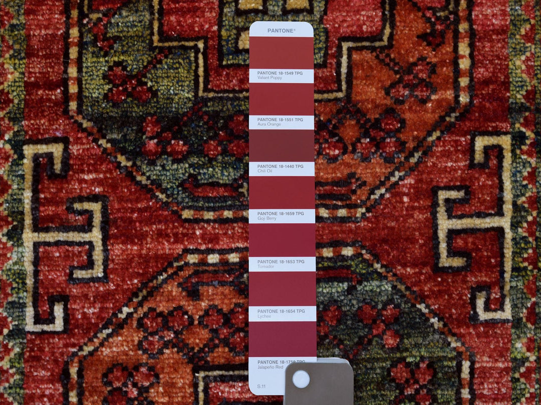 2'0" x 3'0" New Hand Knotted Red Wool Rectangle Oriental Rug - MOA10270773
