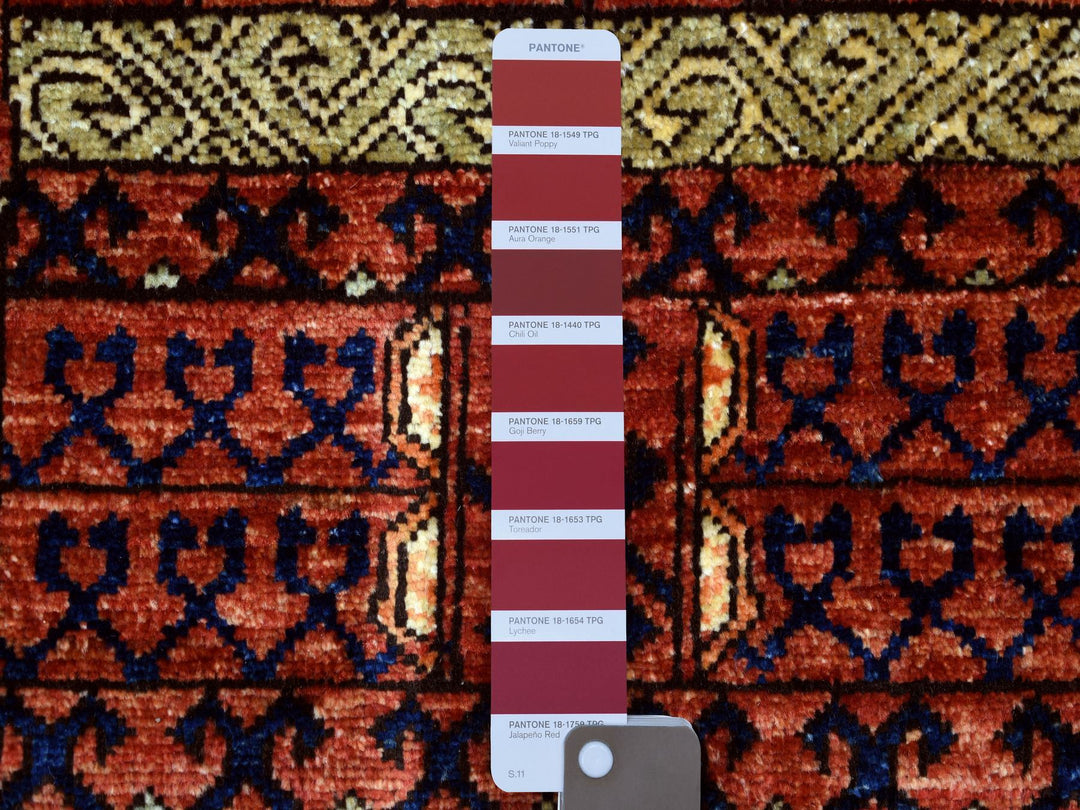 3'1" x 5'1" New Hand Knotted Red Wool Rectangle Oriental Rug - MOA10270783