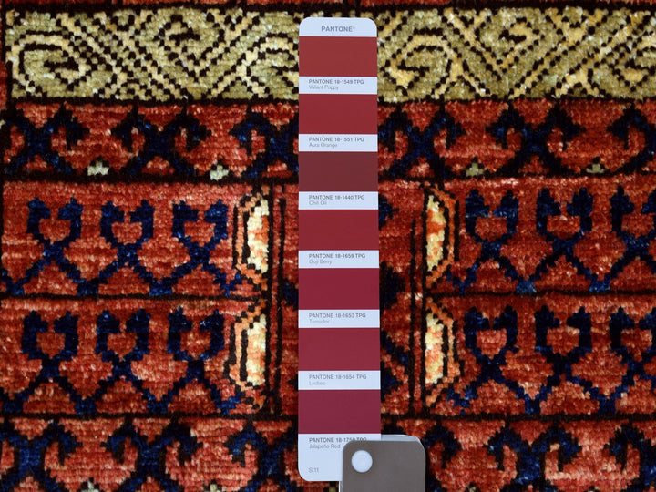3'1" x 5'1" New Hand Knotted Red Wool Rectangle Oriental Rug - MOA10270783
