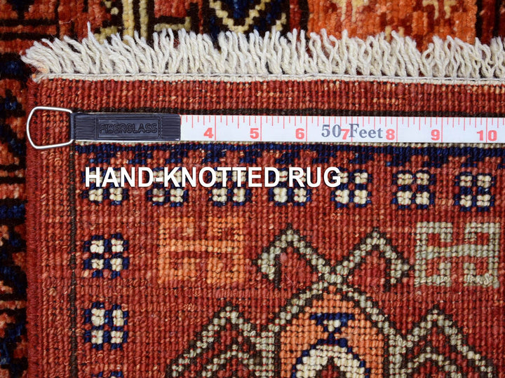 3'1" x 5'1" New Hand Knotted Red Wool Rectangle Oriental Rug - MOA10270783