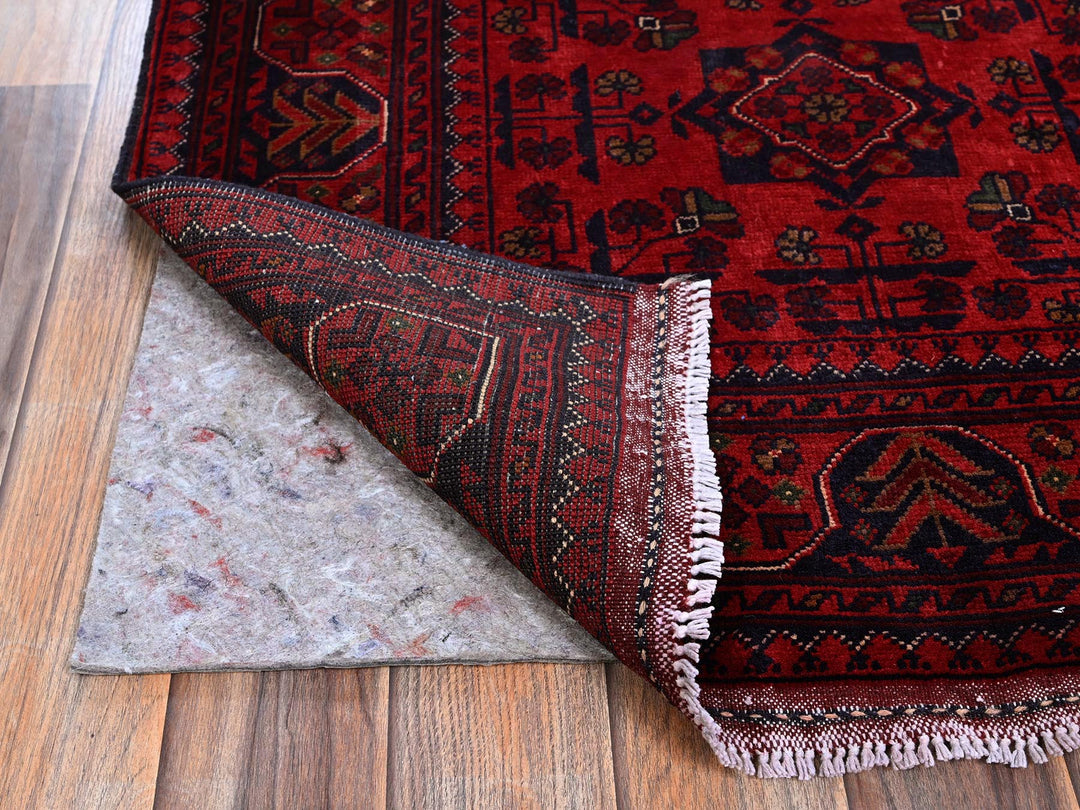 2'9" x 3'10" New Hand Knotted Red Wool Rectangle Oriental Rug - MOA102707