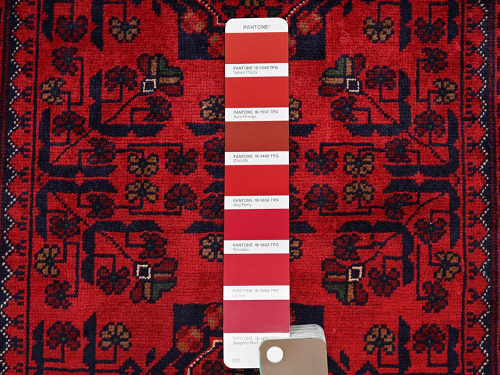 2'9" x 3'10" New Hand Knotted Red Wool Rectangle Oriental Rug - MOA102707