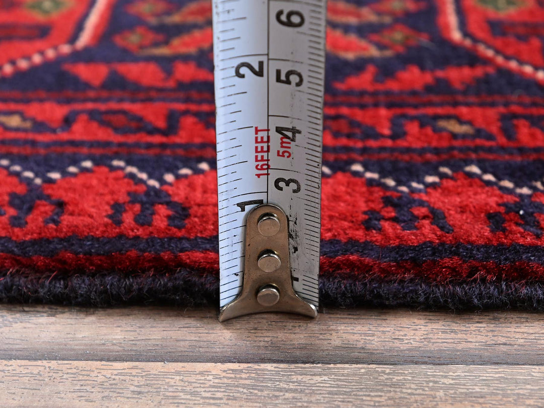 2'9" x 3'10" New Hand Knotted Red Wool Rectangle Oriental Rug - MOA102707