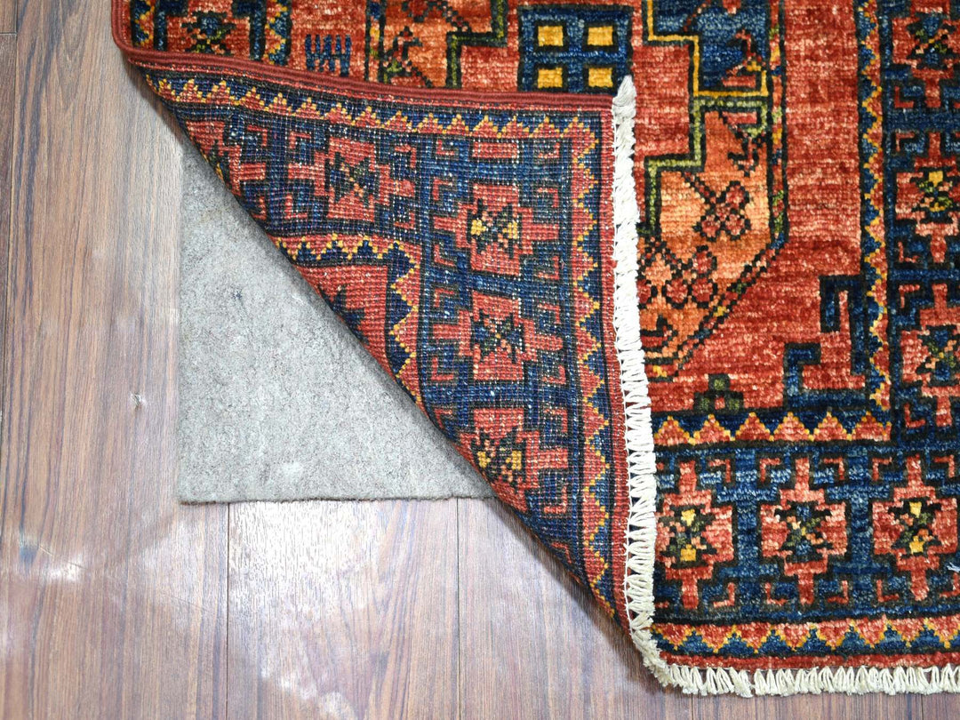 2'1" x 3'5" New Hand Knotted Red Wool Rectangle Oriental Rug - MOA10270803