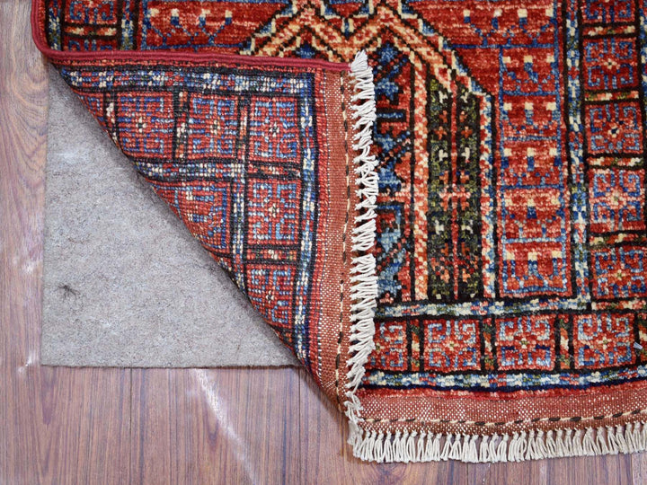 2'0" x 3'1" New Hand Knotted Red Wool Rectangle Oriental Rug - MOA10270817