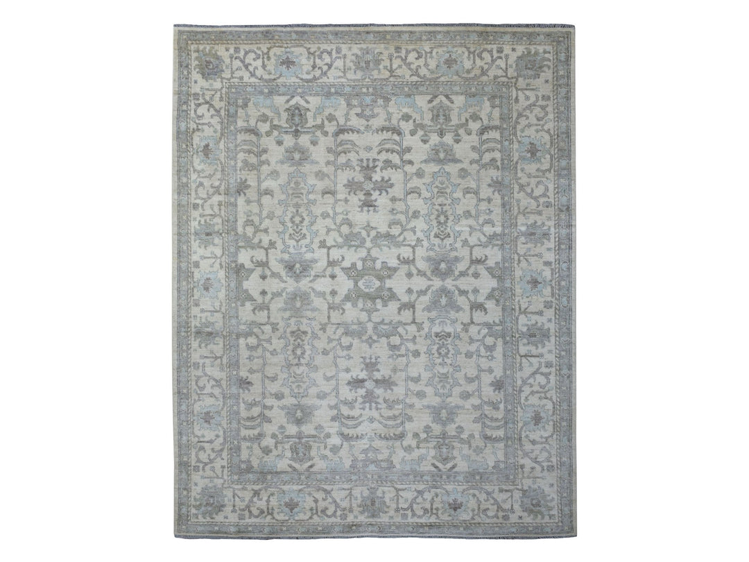 8'1" x 10'0" New Hand Knotted Ivory Wool Rectangle Oriental Rug - MOA10270860