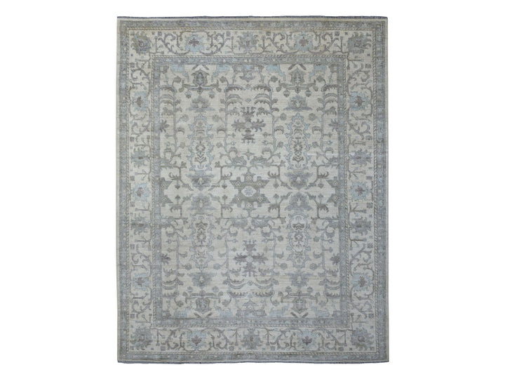 8'1" x 10'0" New Hand Knotted Ivory Wool Rectangle Oriental Rug - MOA10270860
