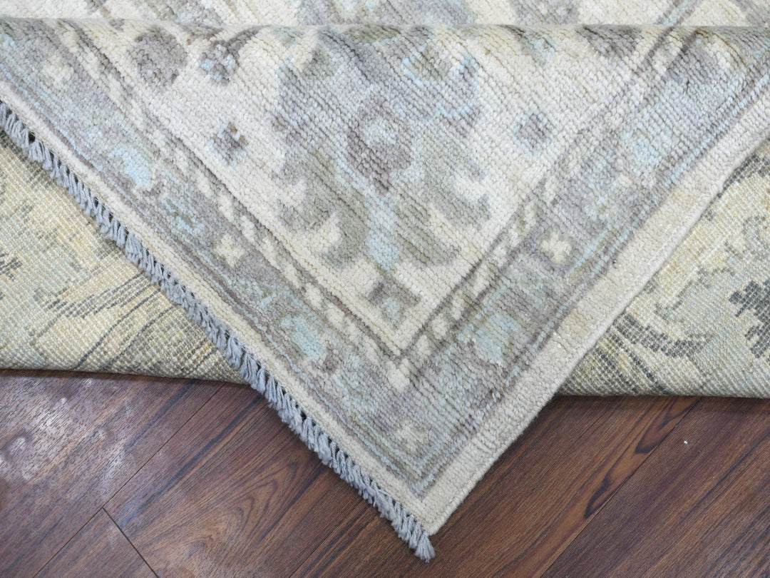 8'1" x 10'0" New Hand Knotted Ivory Wool Rectangle Oriental Rug - MOA10270860