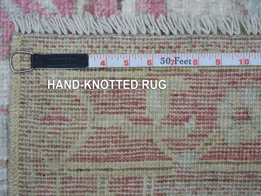 2'9" x 12'3" New Hand Knotted Ivory Wool Runner Oriental Rug - MOA10270890