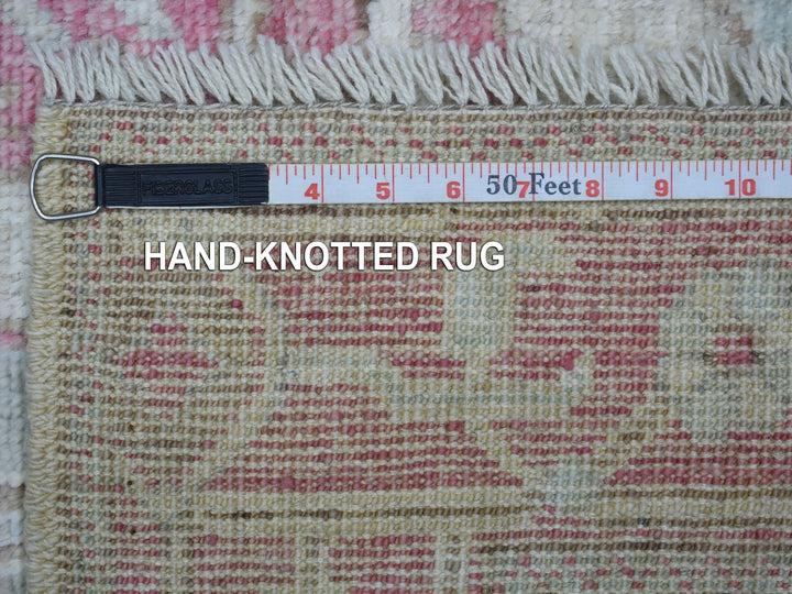 2'9" x 12'3" New Hand Knotted Ivory Wool Runner Oriental Rug - MOA10270890