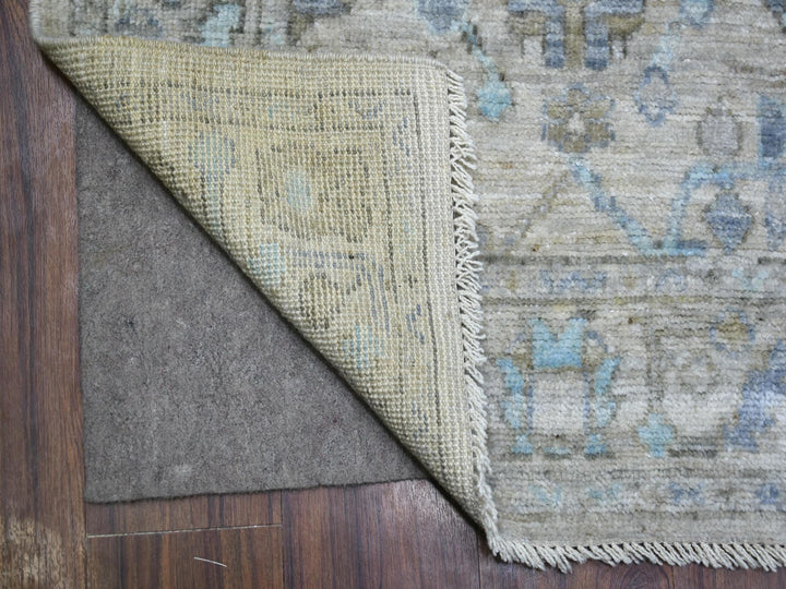 2'9" x 15'1" New Hand Knotted Grey Wool Runner Oriental Rug - MOA10270892