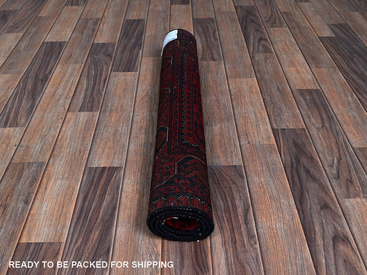 2'9" x 3'10" New Hand Knotted Red Wool Rectangle Oriental Rug - MOA102708