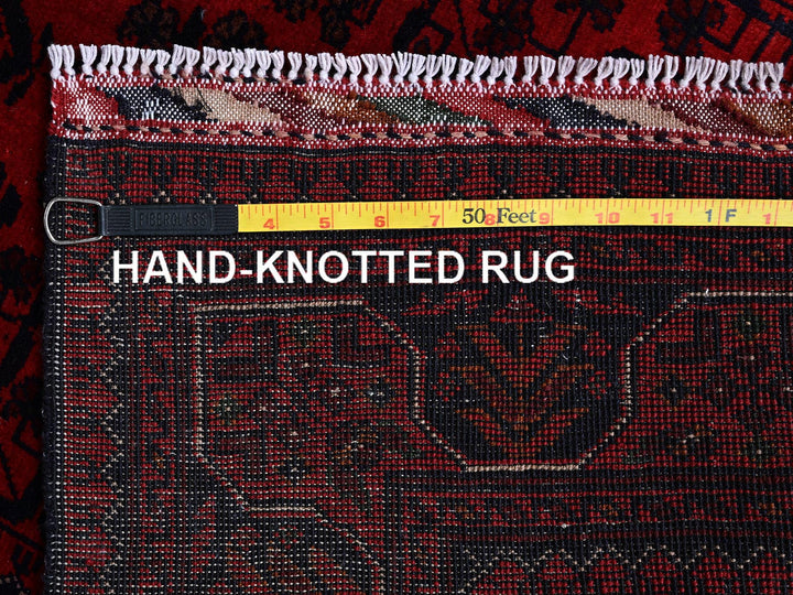 2'9" x 3'10" New Hand Knotted Red Wool Rectangle Oriental Rug - MOA102708