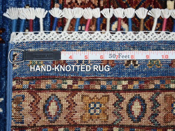 3'6" x 5'5" New Hand Knotted Blue Wool Rectangle Oriental Rug - MOA10270906