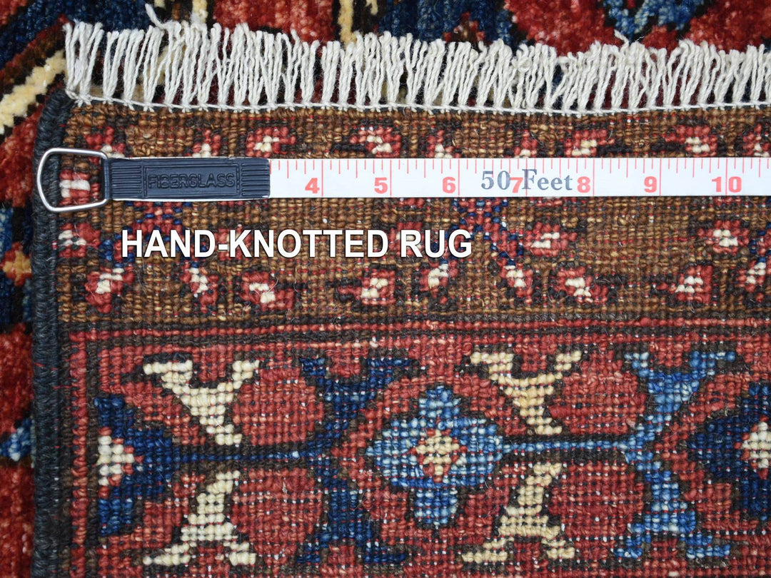 4'1" x 6'0" New Hand Knotted Red Wool Rectangle Oriental Rug - MOA10270917
