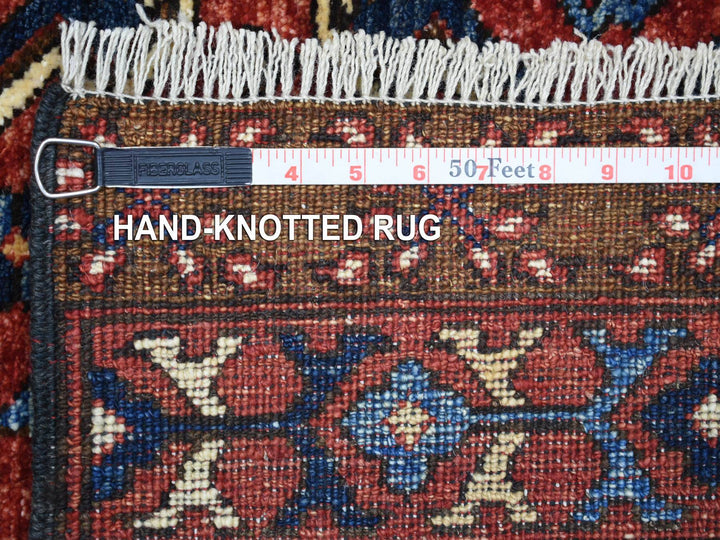 4'1" x 6'0" New Hand Knotted Red Wool Rectangle Oriental Rug - MOA10270917