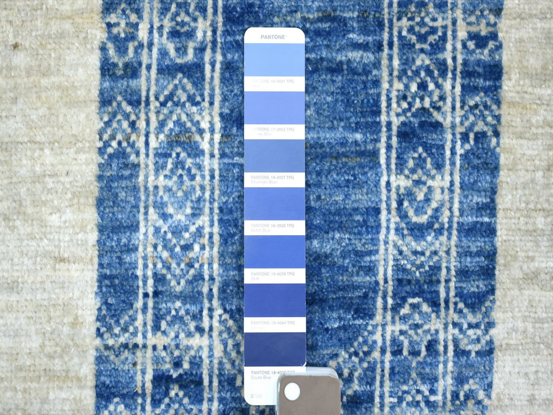 5'10" x 8'9" New Hand Knotted Blue Wool Rectangle Oriental Rug - MOA10270934