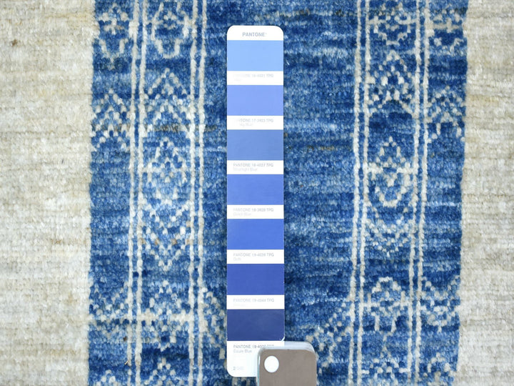 5'10" x 8'9" New Hand Knotted Blue Wool Rectangle Oriental Rug - MOA10270934