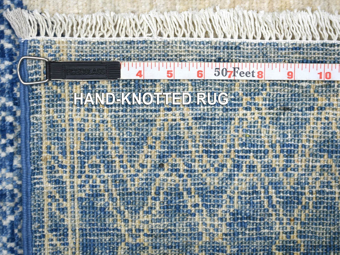 5'10" x 8'9" New Hand Knotted Blue Wool Rectangle Oriental Rug - MOA10270934