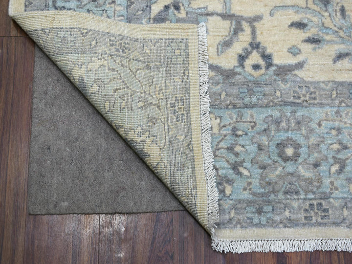 6'2" x 8'9" New Hand Knotted Ivory Wool Rectangle Oriental Rug - MOA10270943