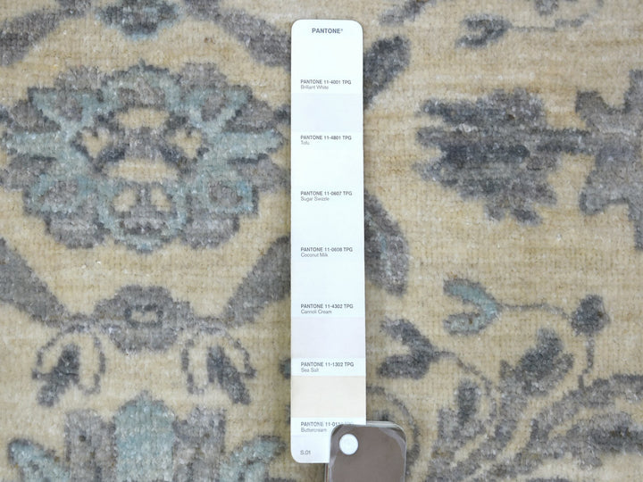 6'2" x 8'9" New Hand Knotted Ivory Wool Rectangle Oriental Rug - MOA10270943