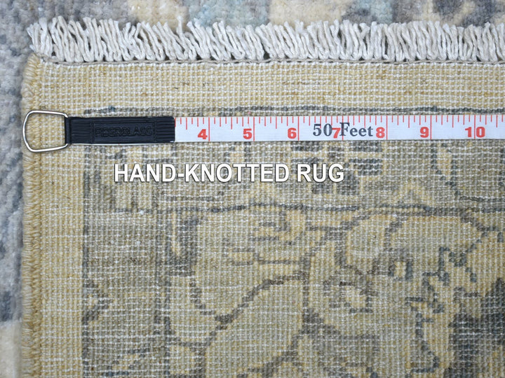 6'2" x 8'9" New Hand Knotted Ivory Wool Rectangle Oriental Rug - MOA10270943