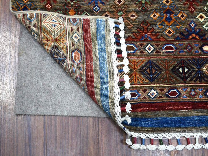 2'8" x 9'0" New Hand Knotted Grey Wool Runner Oriental Rug - MOA10270950