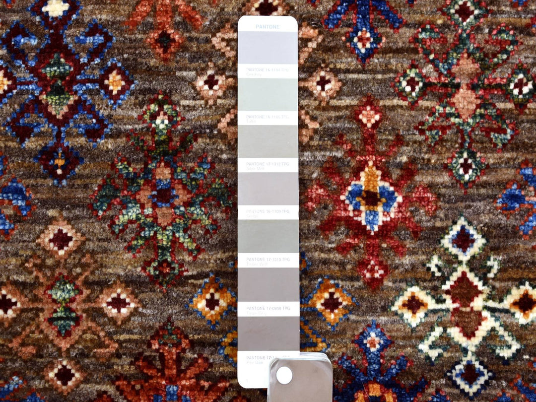 2'8" x 9'0" New Hand Knotted Grey Wool Runner Oriental Rug - MOA10270950