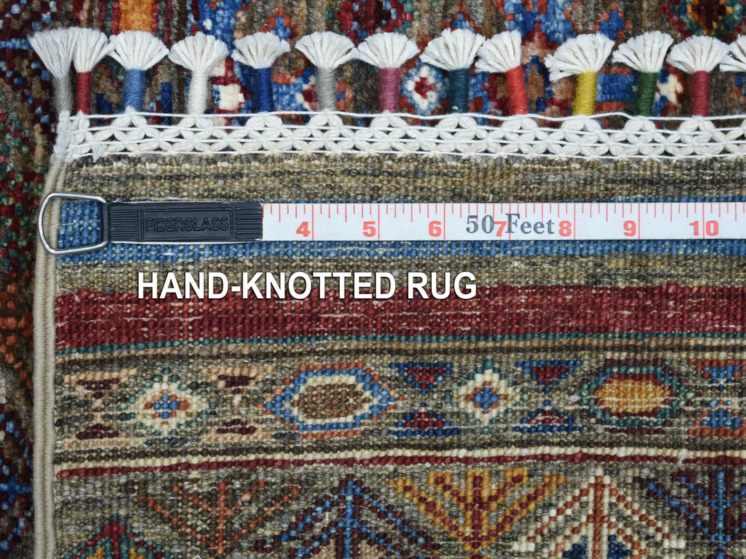 2'8" x 9'0" New Hand Knotted Grey Wool Runner Oriental Rug - MOA10270950