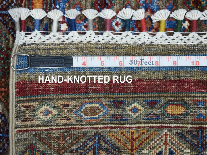 2'8" x 9'0" New Hand Knotted Grey Wool Runner Oriental Rug - MOA10270950