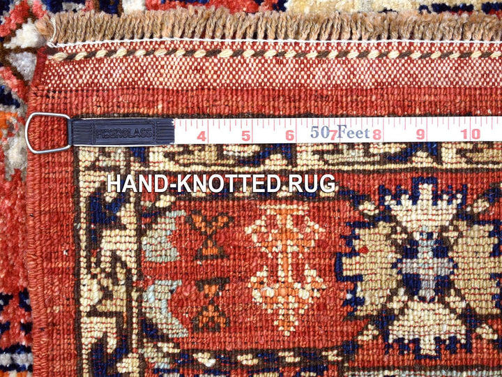 4'0" x 9'7" New Hand Knotted Red Wool Runner Oriental Rug - MOA10270994
