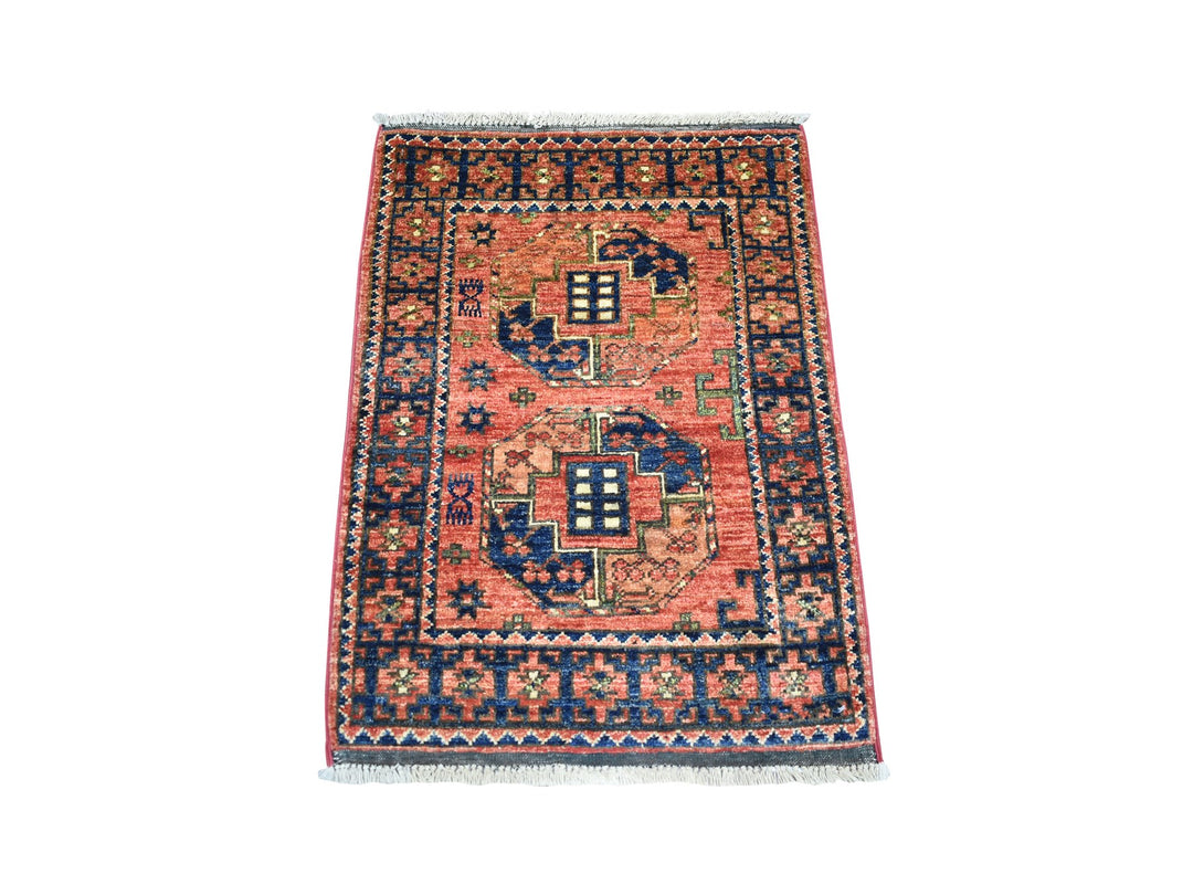 2'1" x 2'10" New Hand Knotted Red Wool Rectangle Oriental Rug - MOA10271022
