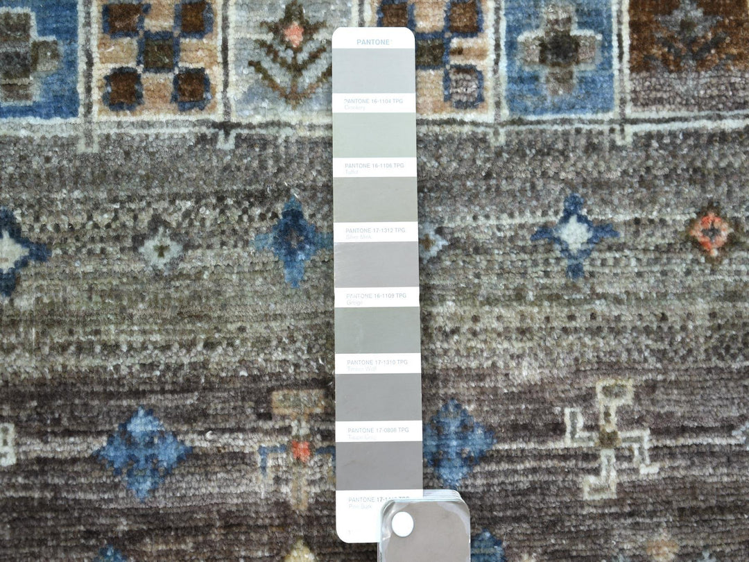 4'0" x 6'0" New Hand Knotted Grey Wool Rectangle Oriental Rug - MOA10271030