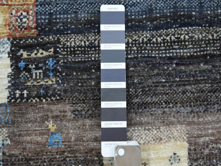 3'1" x 5'0" New Hand Knotted Black Wool Rectangle Oriental Rug - MOA10271031