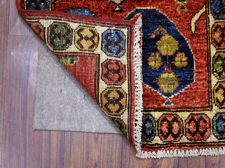1'10" x 3'0" New Hand Knotted Red Wool Rectangle Oriental Rug - MOA10271048