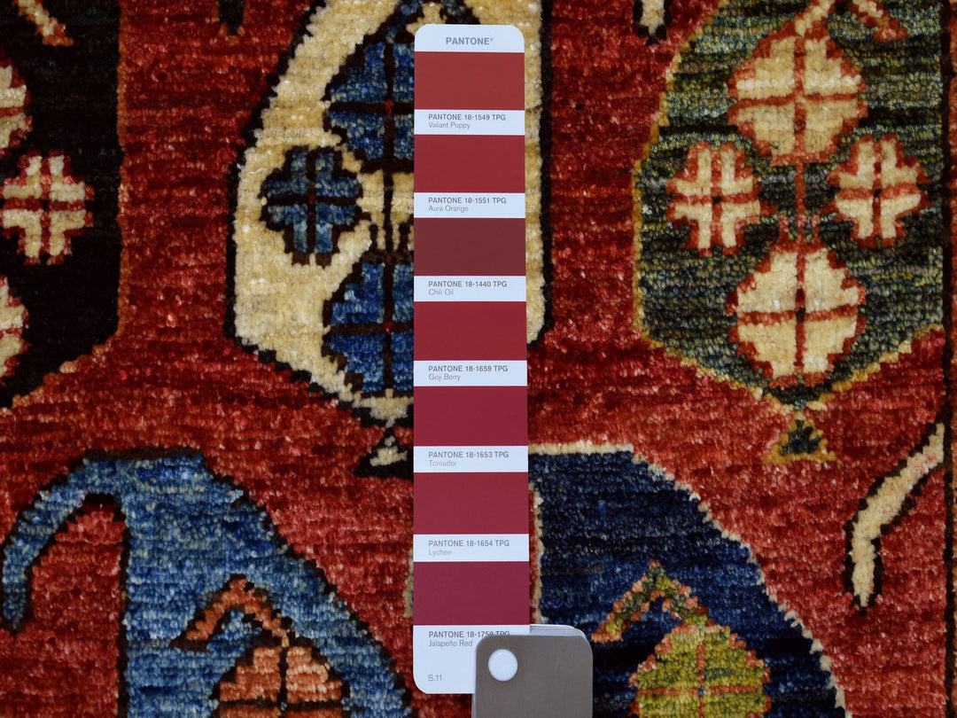 1'10" x 3'0" New Hand Knotted Red Wool Rectangle Oriental Rug - MOA10271048