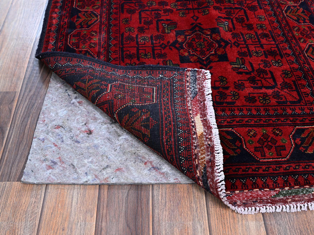 2'7" x 4'2" New Hand Knotted Red Wool Rectangle Oriental Rug - MOA102710