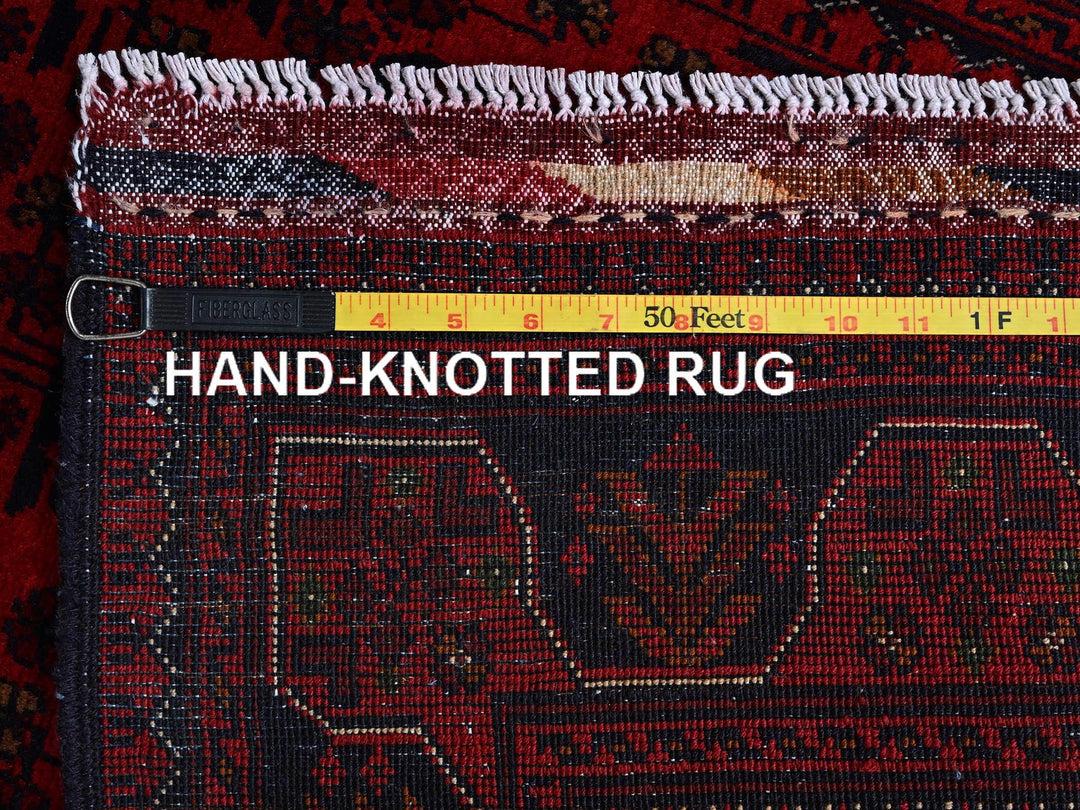 2'7" x 4'2" New Hand Knotted Red Wool Rectangle Oriental Rug - MOA102710