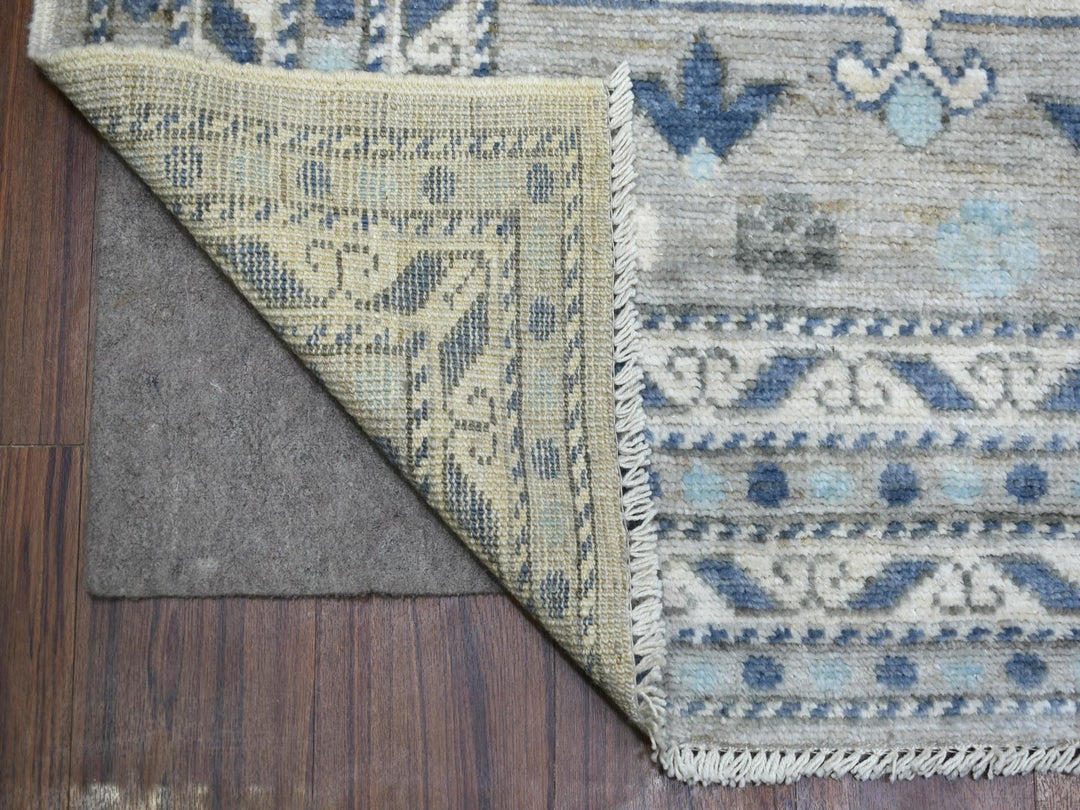 6'2" x 8'7" New Hand Knotted Grey Wool Rectangle Oriental Rug - MOA10271125